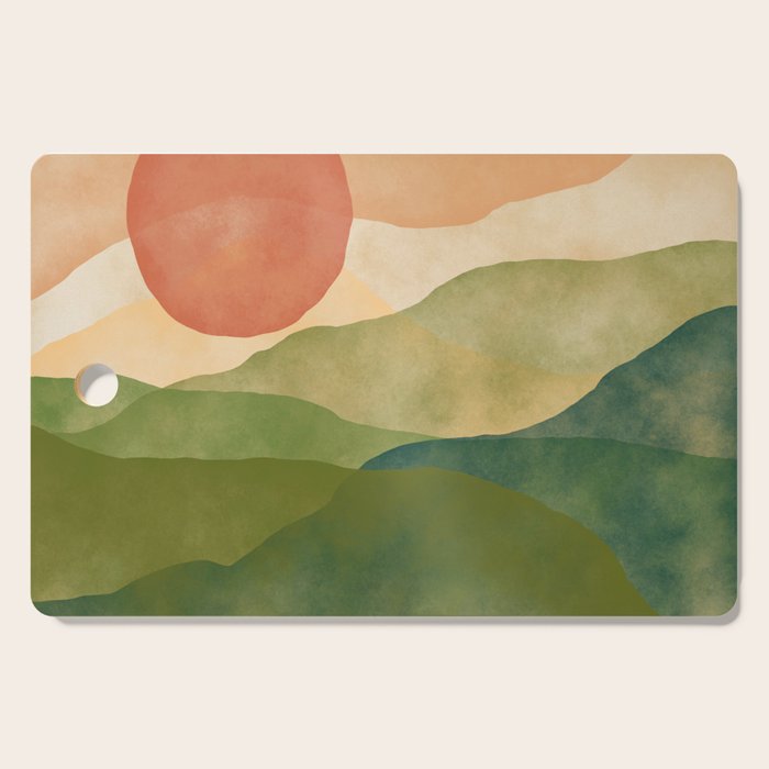 Abstract Art Print - Watercolor Mountain #1 Cutting Board Gallery Image 1