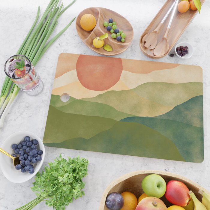 Abstract Art Print - Watercolor Mountain #1 Cutting Board Gallery Image 2