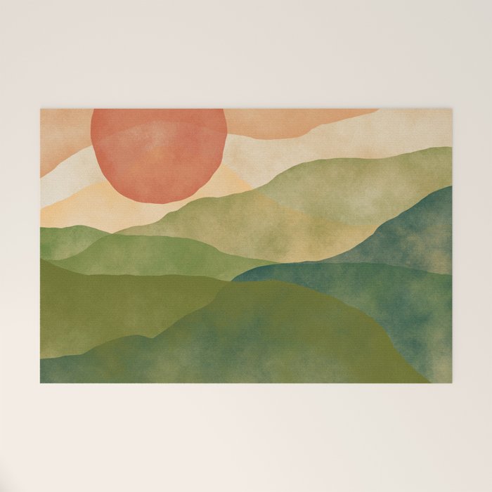 Abstract Art Print - Watercolor Mountain #1 Welcome Mat Gallery Image 1