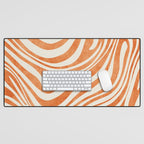 Orange Swirl Abstract Artwork Desk Mat Gallery Image 1
