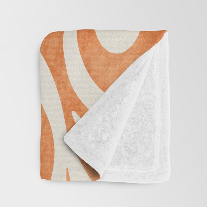 Orange Swirl Abstract Artwork Throw Blanket Gallery Image 3