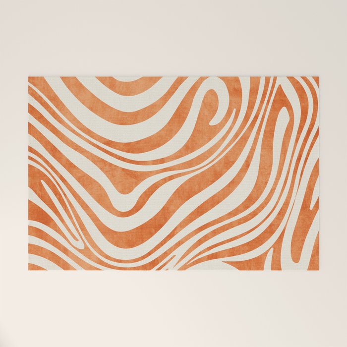 Orange Swirl Abstract Artwork Welcome Mat Gallery Image 1