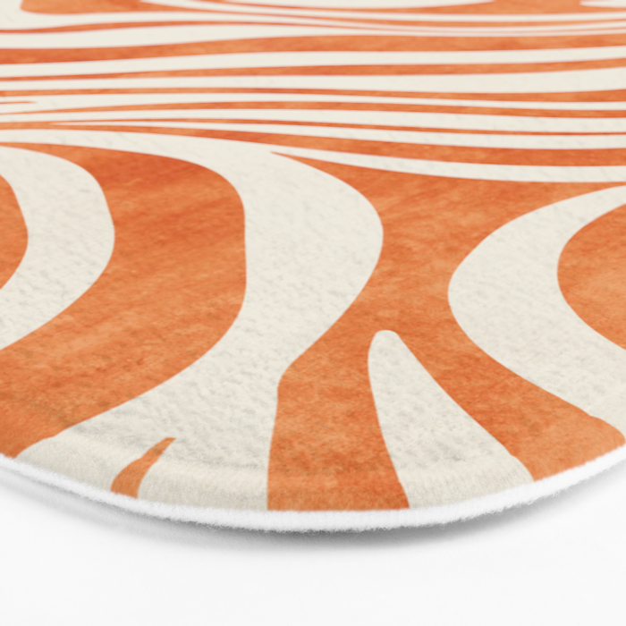 Orange Swirl Abstract Artwork Bath Mat Gallery Image 3