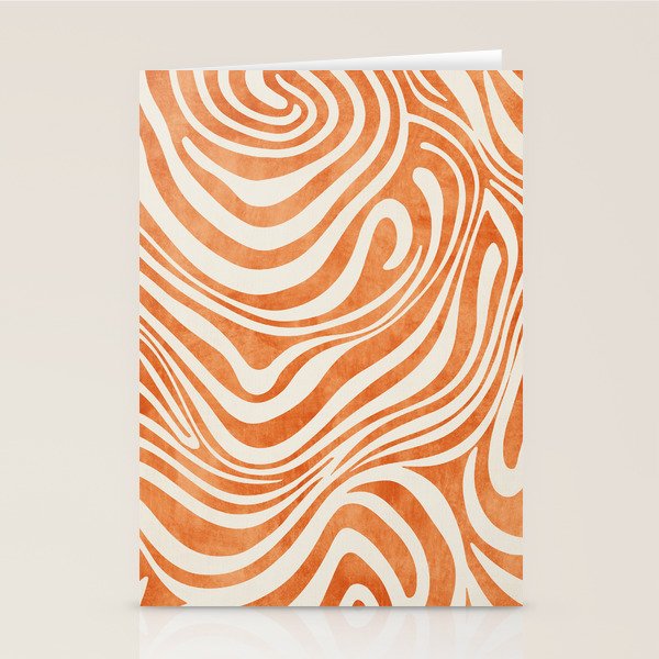 Orange Swirl Abstract Artwork Stationery Card Gallery Image 2