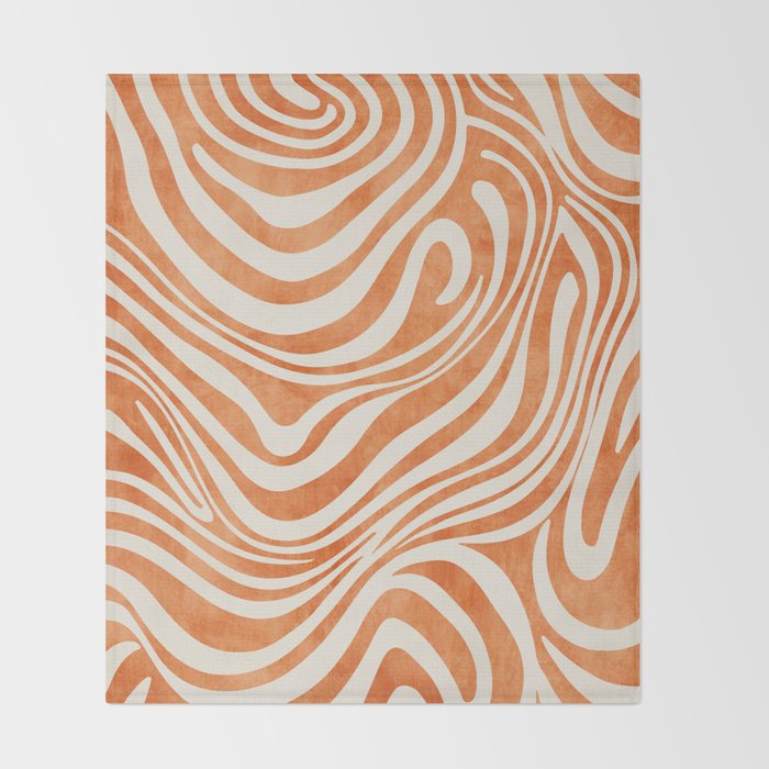 Orange Swirl Abstract Artwork Throw Blanket Gallery Image 2