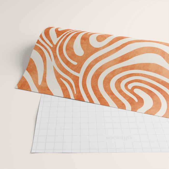 Orange Swirl Abstract Artwork Wrapping Paper Gallery Image 2