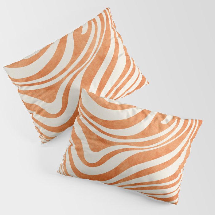 Orange Swirl Abstract Artwork Pillow Sham Gallery Image 3