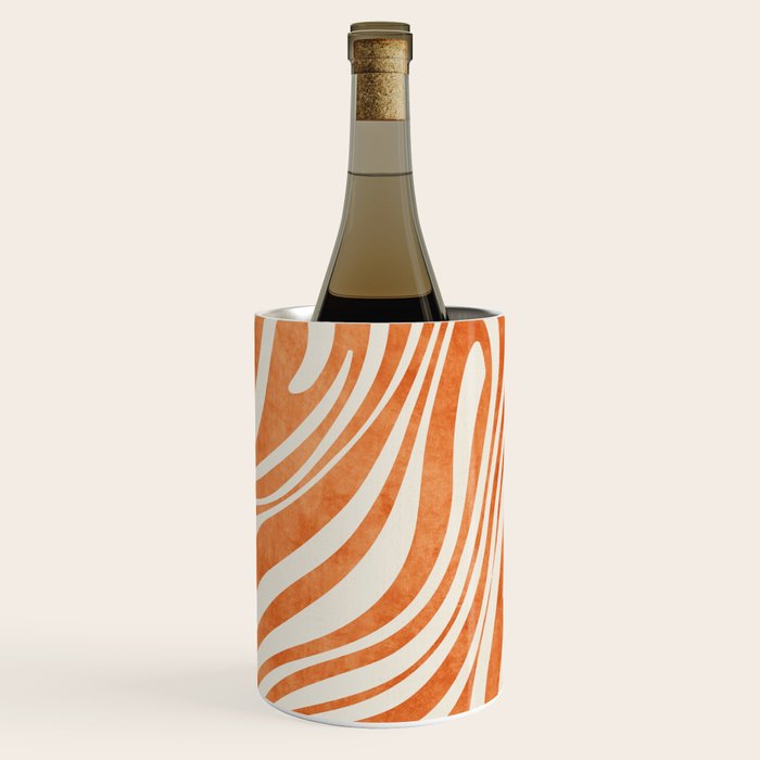 Orange Swirl Abstract Artwork Wine Chiller Gallery Image 3