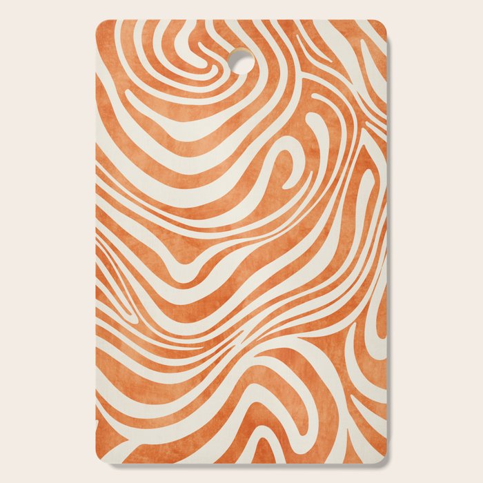 Orange Swirl Abstract Artwork Cutting Board Gallery Image 1