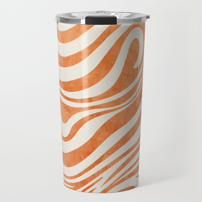 Orange Swirl Abstract Artwork Travel Mug Gallery Image 1