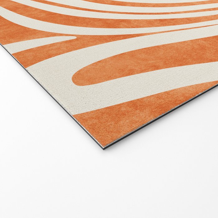 Orange Swirl Abstract Artwork Welcome Mat Gallery Image 2