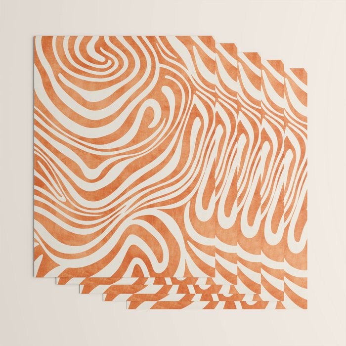 Orange Swirl Abstract Artwork Wrapping Paper Gallery Image 3