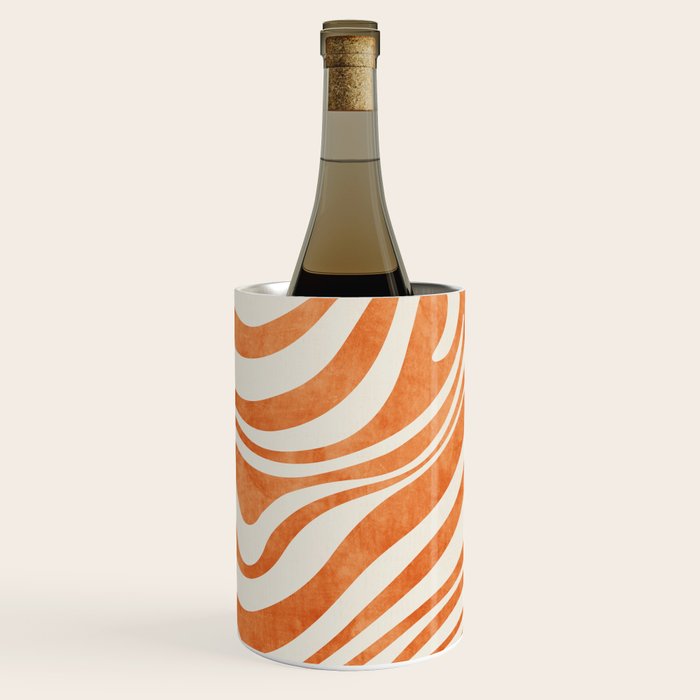 Orange Swirl Abstract Artwork Wine Chiller Gallery Image 1