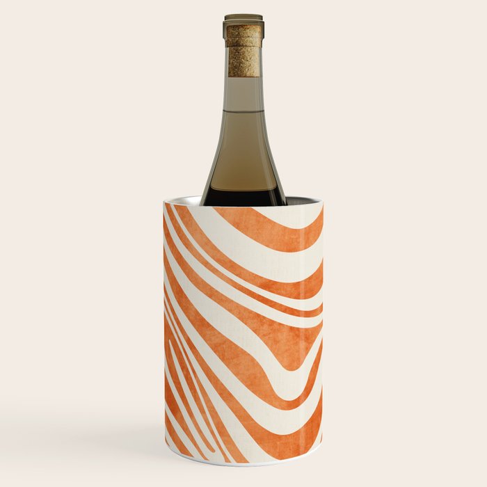 Orange Swirl Abstract Artwork Wine Chiller Gallery Image 2