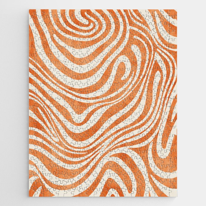 Orange Swirl Abstract Artwork Jigsaw Puzzle Gallery Image 1