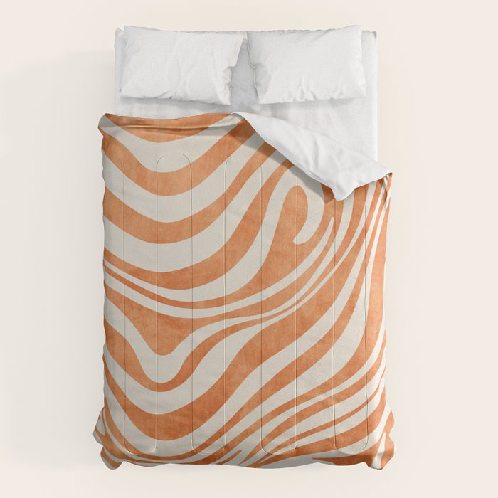 Orange Swirl Abstract Artwork Comforter Gallery Image 6