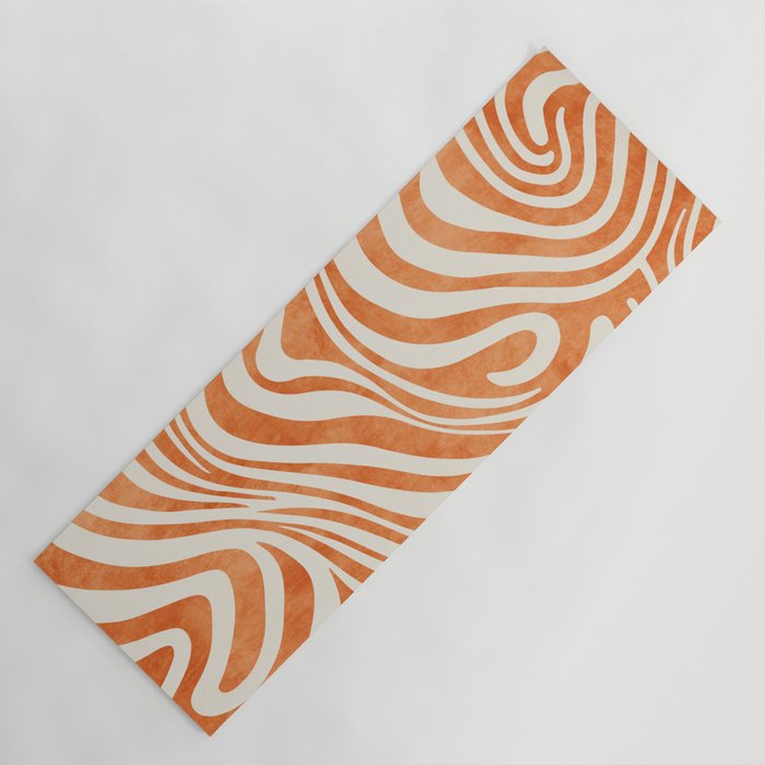 Orange Swirl Abstract Artwork Yoga Mat Gallery Image 1