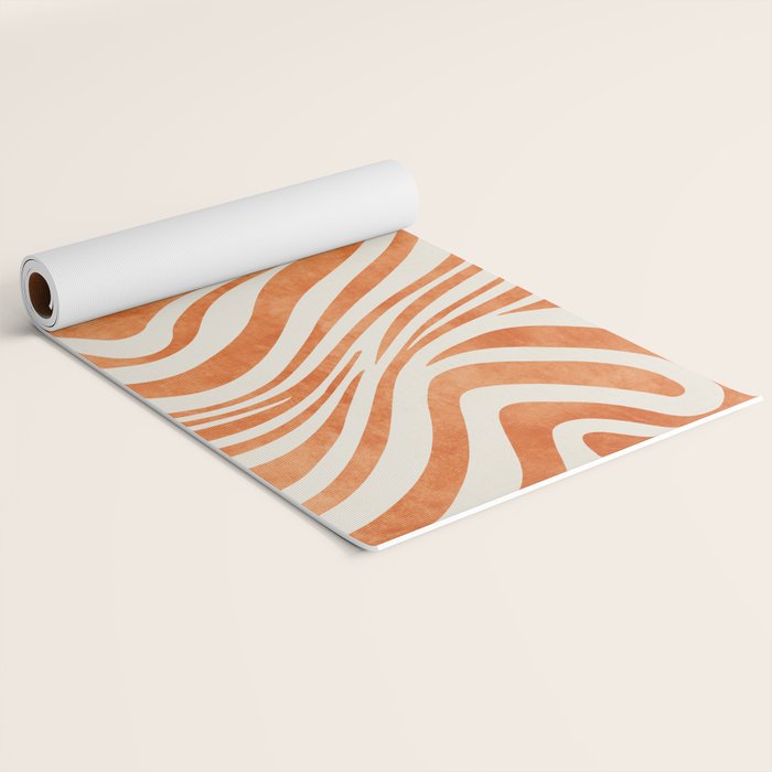 Orange Swirl Abstract Artwork Yoga Mat Gallery Image 2