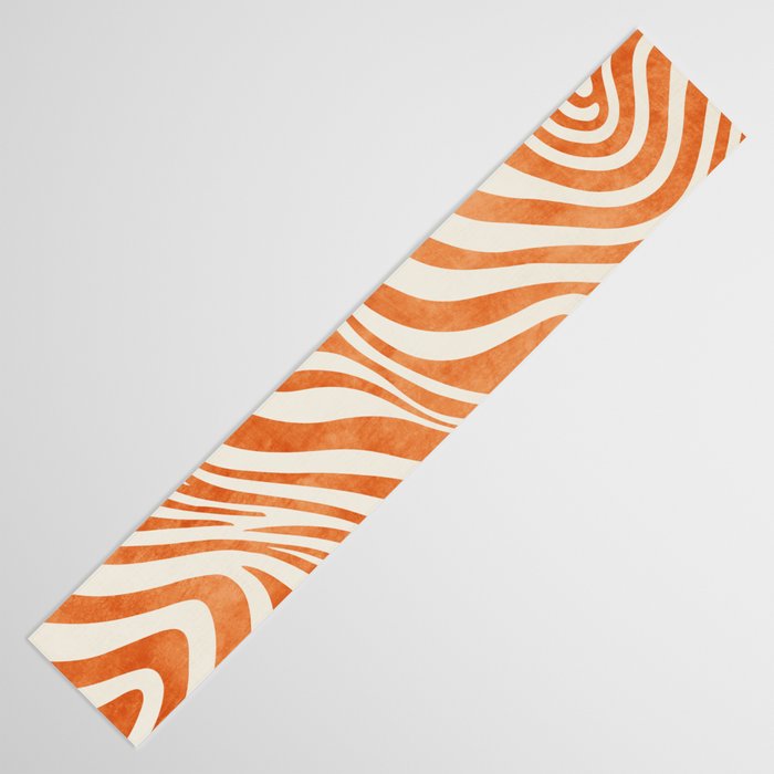 Orange Swirl Abstract Artwork Table Runner Gallery Image 3