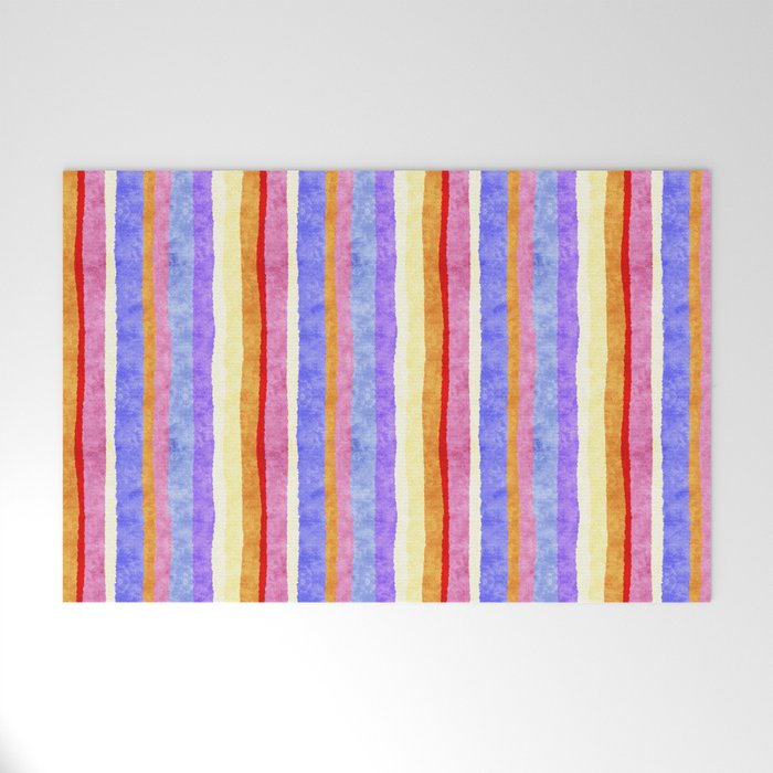 Colorful tye&die stripes Welcome Mat Gallery Image 1