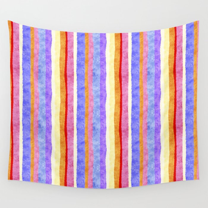 Colorful tye&die stripes Wall Tapestry Gallery Image 1