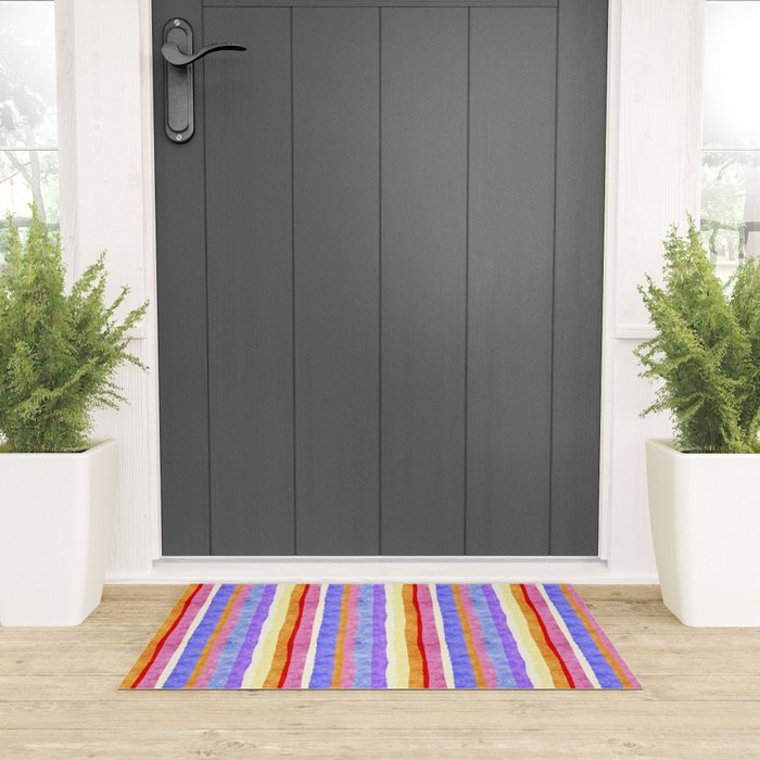 Colorful tye&die stripes Welcome Mat Gallery Image 3
