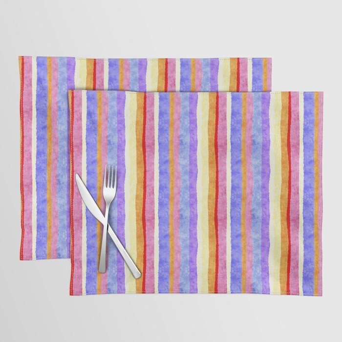 Colorful tye&die stripes Placemat Gallery Image 1
