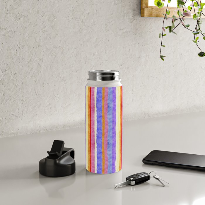 Colorful tye&die stripes Water Bottle Gallery Image 4