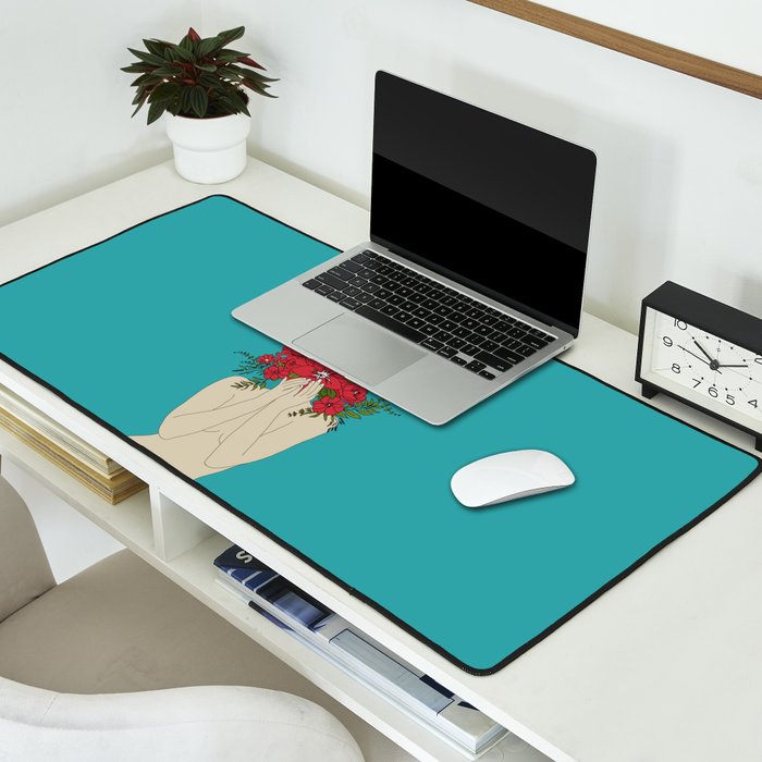 Blooming Red Desk Mat Gallery Image 2