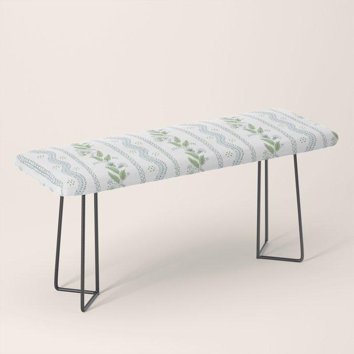 Soft Blue Green Emma Stripe Bench Gallery Image 1