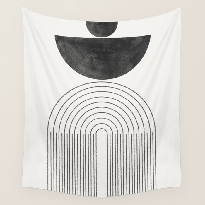 Geometric Minimal Shape Study No1. Wall Tapestry Gallery Image 4