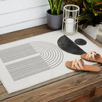 Geometric Minimal Shape Study No1. Outdoor Rug Gallery Image 2