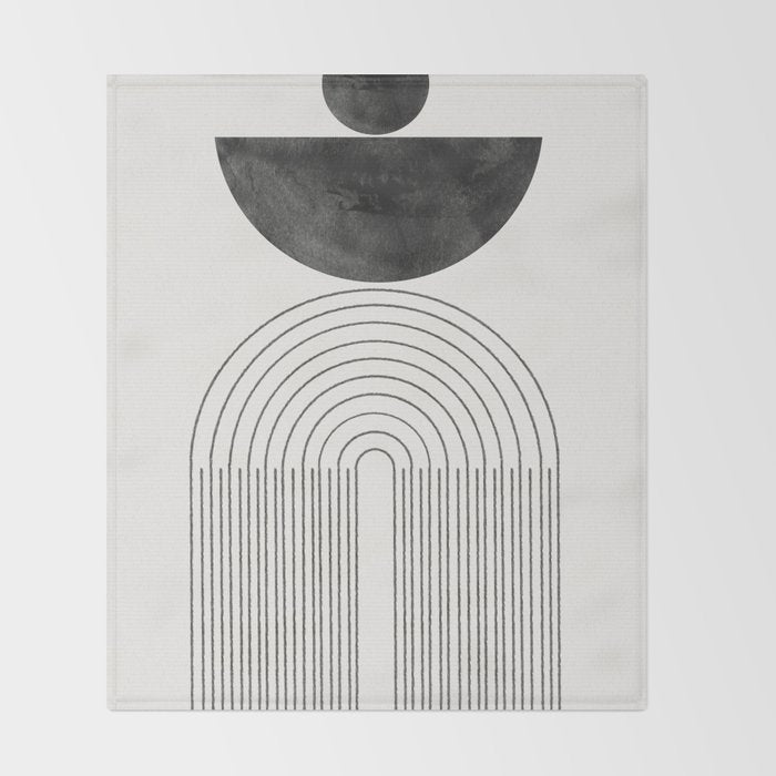 Geometric Minimal Shape Study No1. Throw Blanket Gallery Image 2