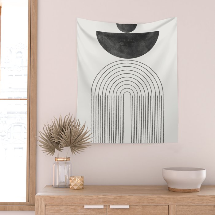 Geometric Minimal Shape Study No1. Wall Tapestry Gallery Image 2