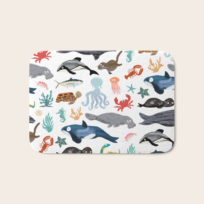 Sea Change: Ocean Animals Bath Mat Gallery Image 1