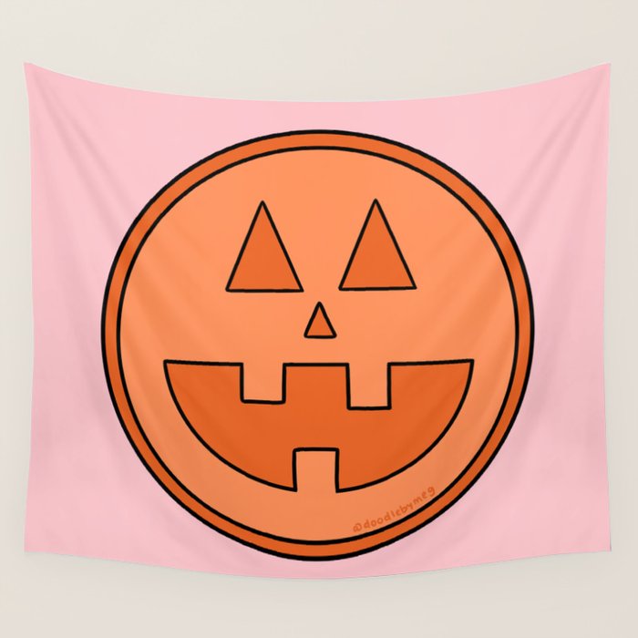 Smile Jack O Lantern Wall Tapestry Gallery Image 4