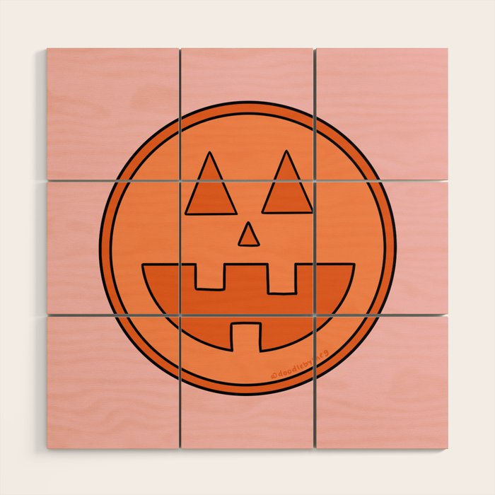 Smile Jack O Lantern Wood Wall Art Gallery Image 1