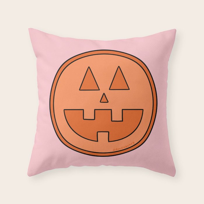 Smile Jack O Lantern Throw Pillow Gallery Image 6