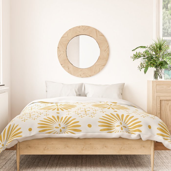 Happy Sunshine - yellow art, sunshine, boho art, bohemian, tile, home decor, yellow, yellow art print Duvet Cover Gallery Image 3