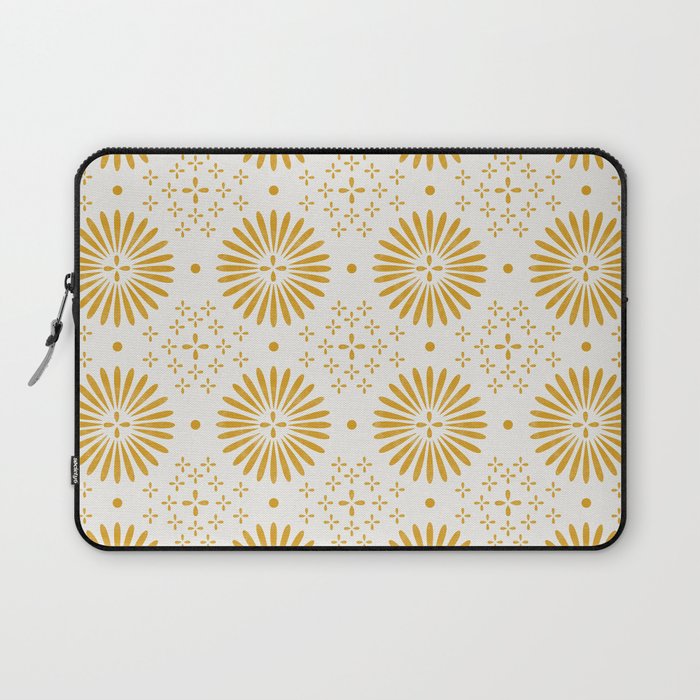Happy Sunshine - yellow art, sunshine, boho art, bohemian, tile, home decor, yellow, yellow art print Laptop Sleeve Gallery Image 1