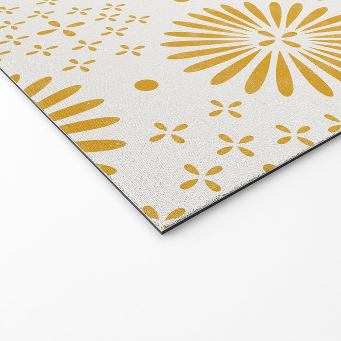 Happy Sunshine - yellow art, sunshine, boho art, bohemian, tile, home decor, yellow, yellow art print Welcome Mat Gallery Image 2