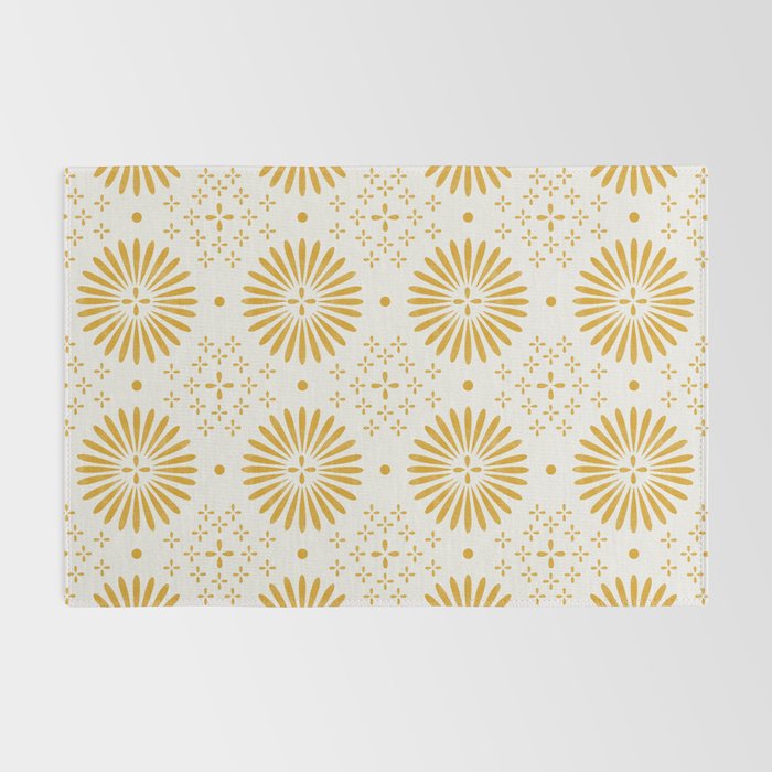 Happy Sunshine - yellow art, sunshine, boho art, bohemian, tile, home decor, yellow, yellow art print Rug Gallery Image 2