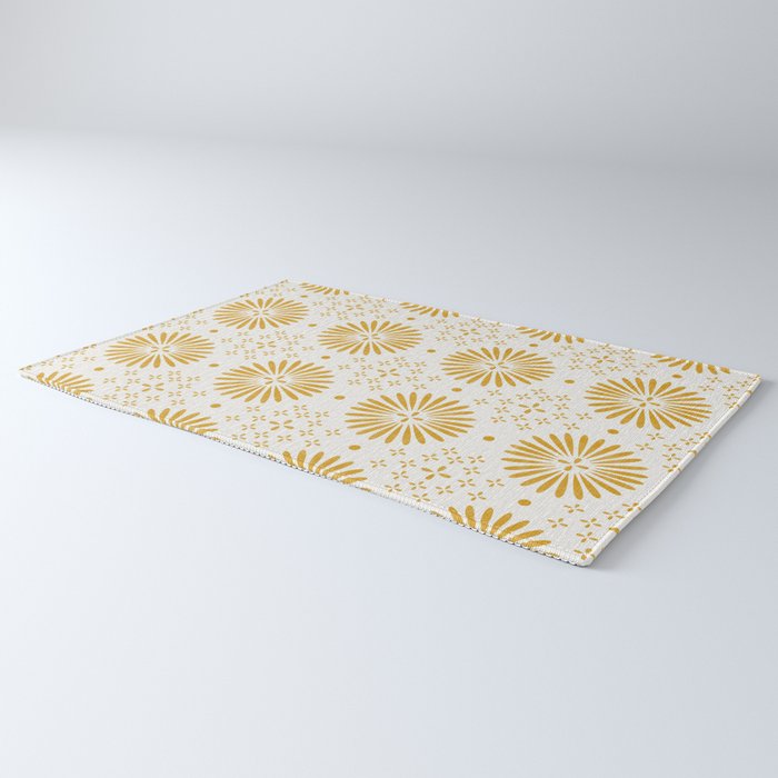 Happy Sunshine - yellow art, sunshine, boho art, bohemian, tile, home decor, yellow, yellow art print Rug Gallery Image 3