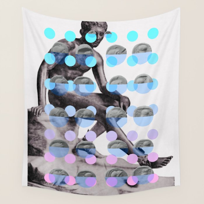 Statue With A Dot Gradient 2 Wall Tapestry Gallery Image 4
