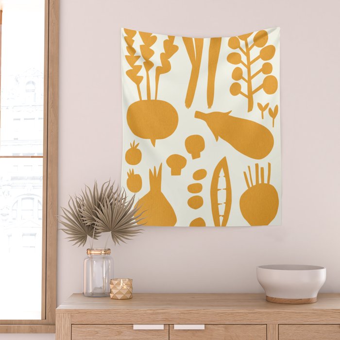 fresh fresh vegetable-orange Wall Tapestry Gallery Image 2
