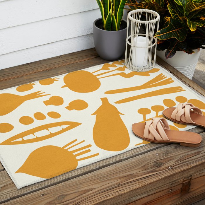 fresh fresh vegetable-orange Outdoor Rug Gallery Image 2