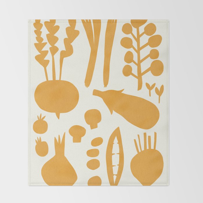 fresh fresh vegetable-orange Throw Blanket Gallery Image 2