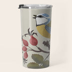 Blue Tit on Red Rose Hips Travel Mug Gallery Image 3