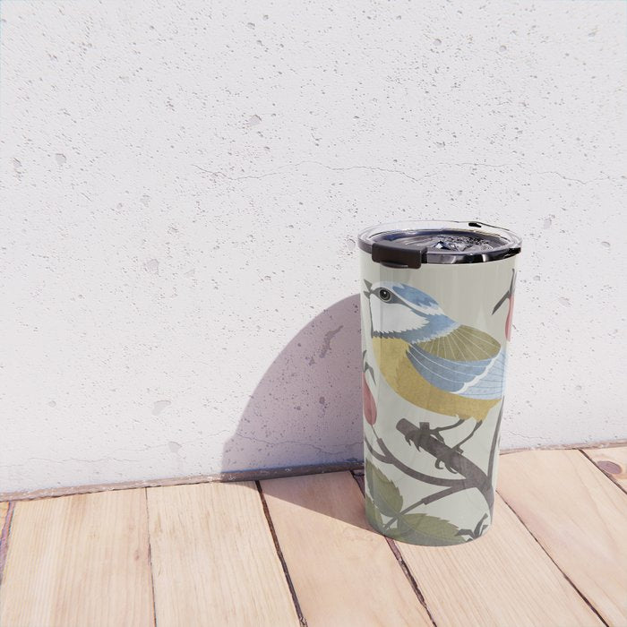Blue Tit on Red Rose Hips Travel Mug Gallery Image 4