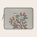 Blue Tit on Red Rose Hips Laptop Sleeve Gallery Image 1